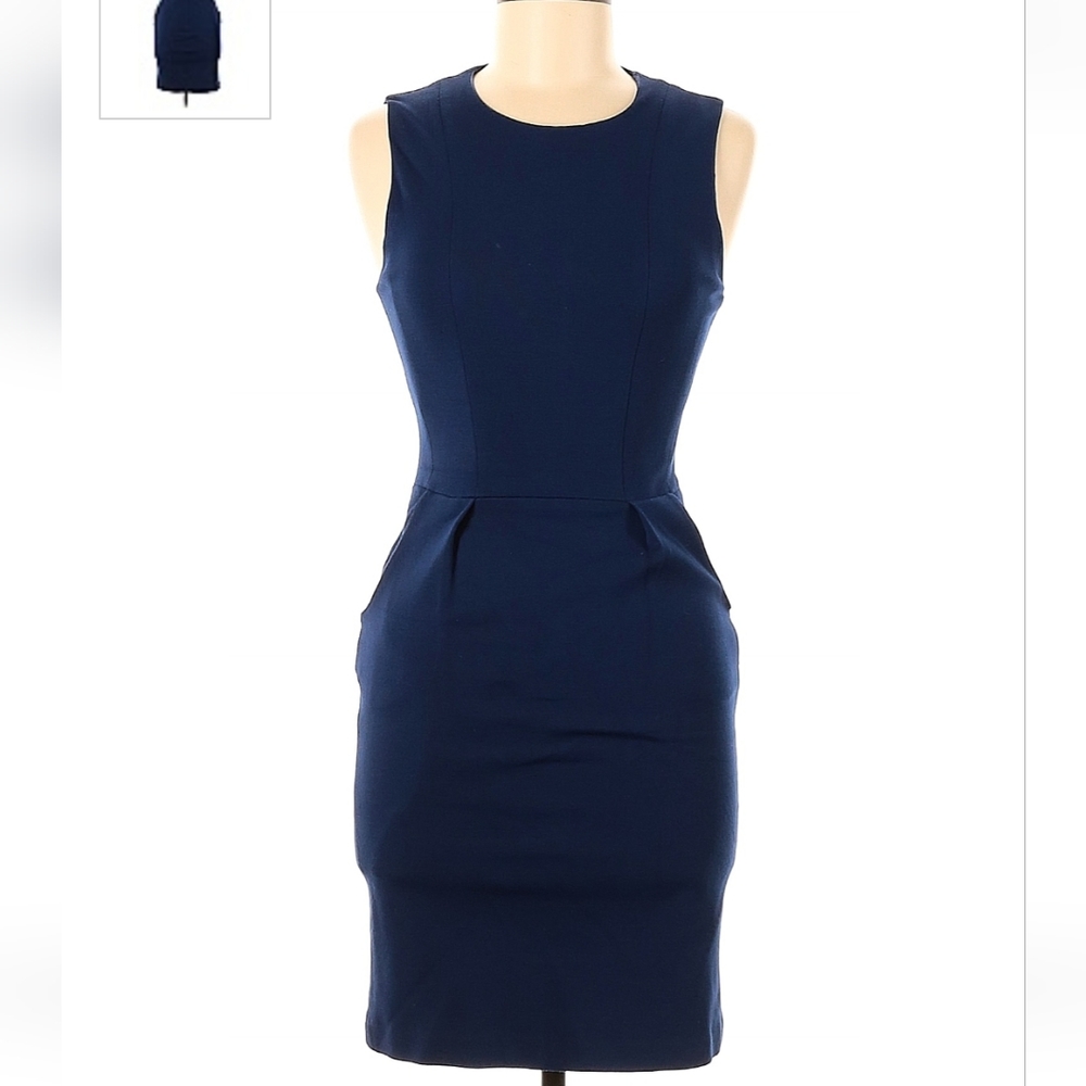 Joseph Woman's Dress sz 38 6 Blue Sheath Work Casual Wedding Work Bodycon French